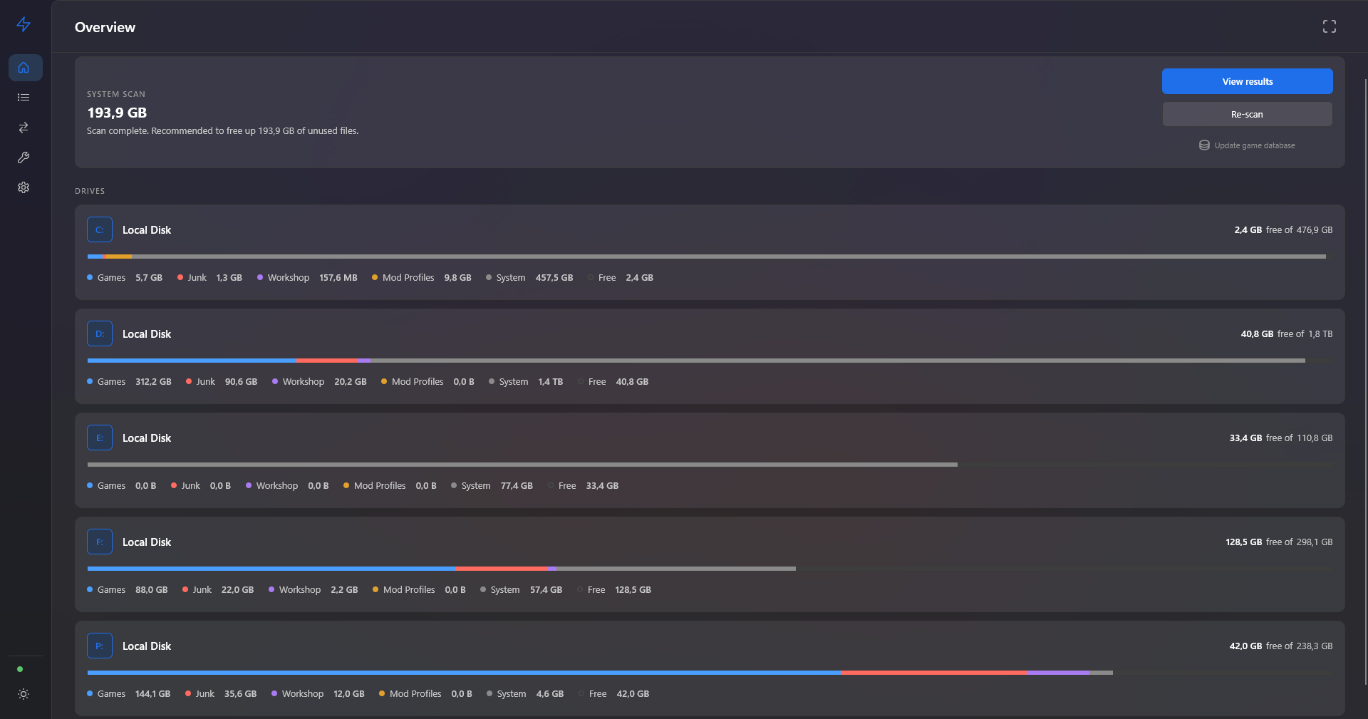 Vapor Storage Manager Interface